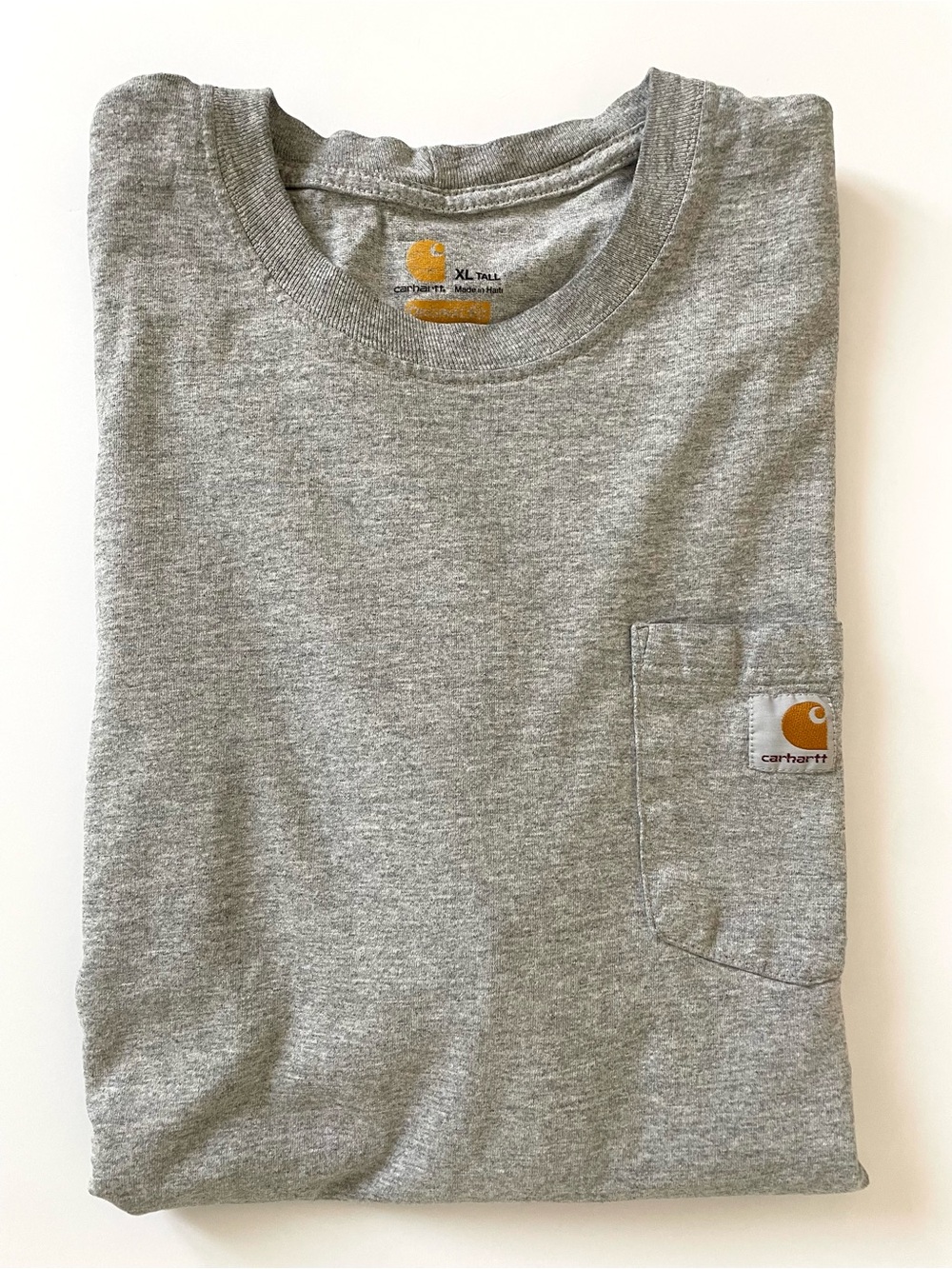 Carhartt Short-Sleeve Pocket Tee - Gray with Gold Logo